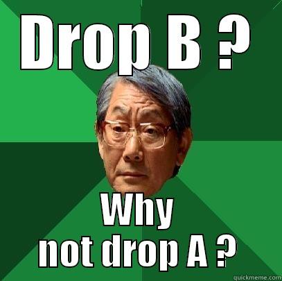 DROP B ? WHY NOT DROP A ? High Expectations Asian Father