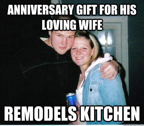anniversary gift for his loving wife remodels kitchen  