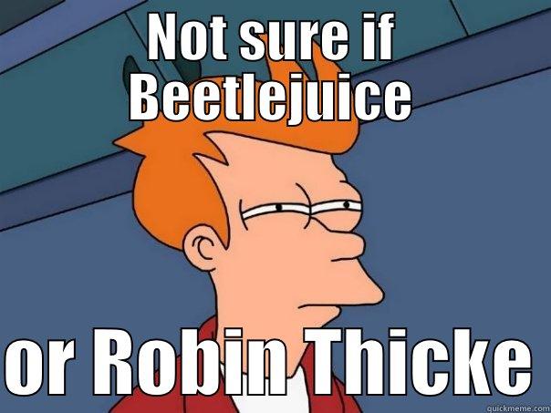 NOT SURE IF BEETLEJUICE  OR ROBIN THICKE Futurama Fry