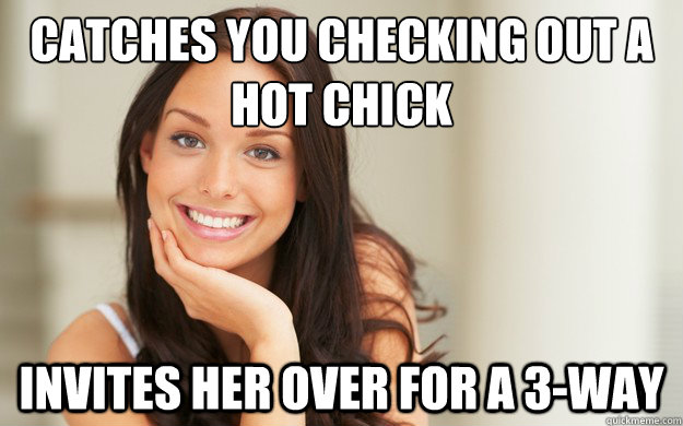 Catches you checking out a hot chick invites her over for a 3-way - Catches you checking out a hot chick invites her over for a 3-way  Good Girl Gina