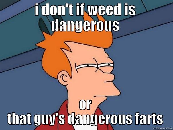 I DON'T IF WEED IS DANGEROUS OR THAT GUY'S DANGEROUS FARTS Futurama Fry