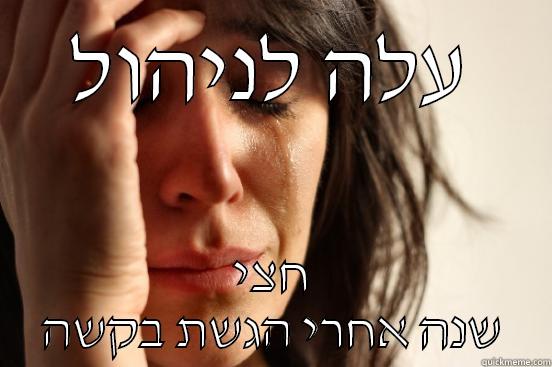עלה לניהול חצי שנה אחרי הגשת בקשה First World Problems