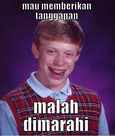 Iqsan selpa - MAU MEMBERIKAN TANGGAPAN MALAH DIMARAHI Bad Luck Brian