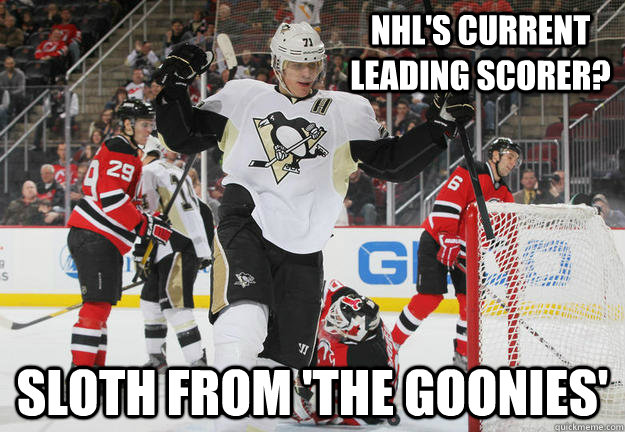 NHL's current leading scorer? Sloth from 'the goonies'  Evgeni Malkin