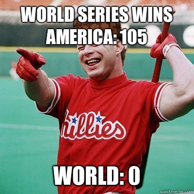World Series wins
America: 105 World: 0  