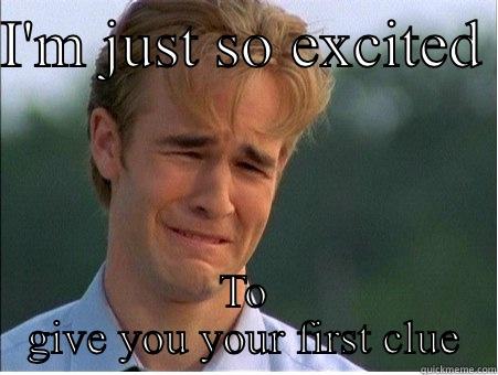 I'M JUST SO EXCITED  TO GIVE YOU YOUR FIRST CLUE 1990s Problems
