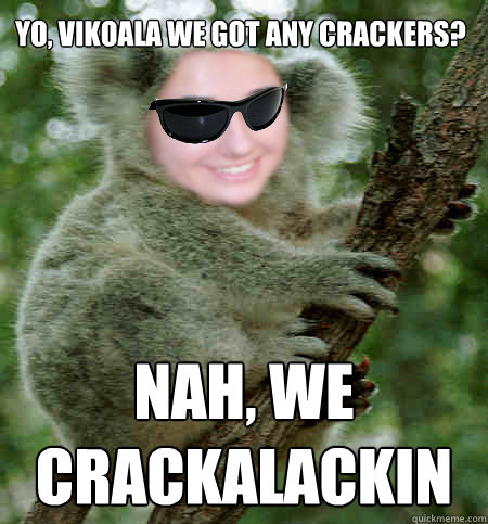 Yo, vikoala we got any crackers? Nah, we crackalackin - Yo, vikoala we got any crackers? Nah, we crackalackin  Vikoala