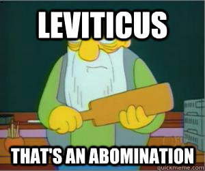 Leviticus That's an abomination  Paddlin Jasper