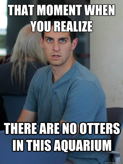 That Moment When You Realize There are no otters in this aquarium  Disillusioned Domenic
