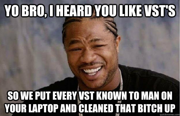 Yo Bro, I heard you like vst's So we put every vst known to man on your laptop and cleaned that bitch up  Yo Dawg Hadoop