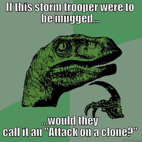 IF THIS STORM TROOPER WERE TO BE MUGGED... ...WOULD THEY CALL IT AN 
