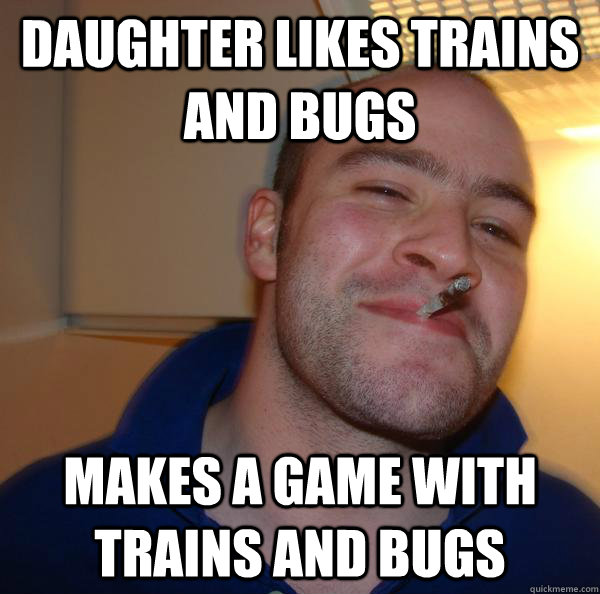 DAUGHTER LIKES TRAINS AND BUGS MAKES A GAME WITH TRAINS AND BUGS  - DAUGHTER LIKES TRAINS AND BUGS MAKES A GAME WITH TRAINS AND BUGS   Misc