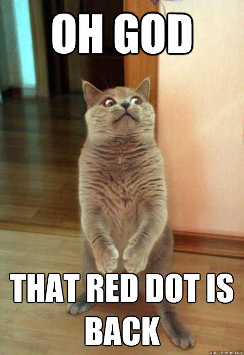 Oh god that red dot is back - Oh god that red dot is back  Horrorcat