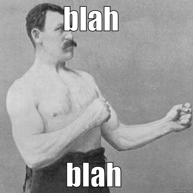 BLAH  BLAH overly manly man