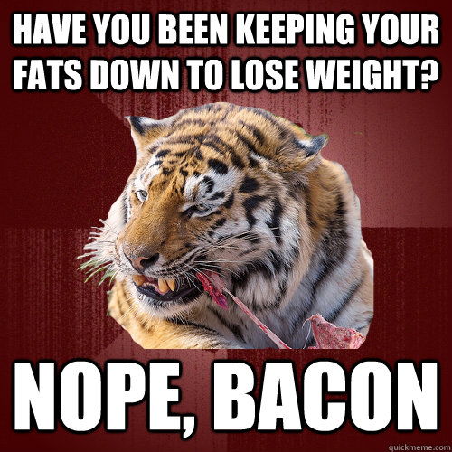 Have you been keeping your fats down to lose weight? Nope, bacon  