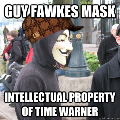 guy fawkes mask intellectual property of time warner  