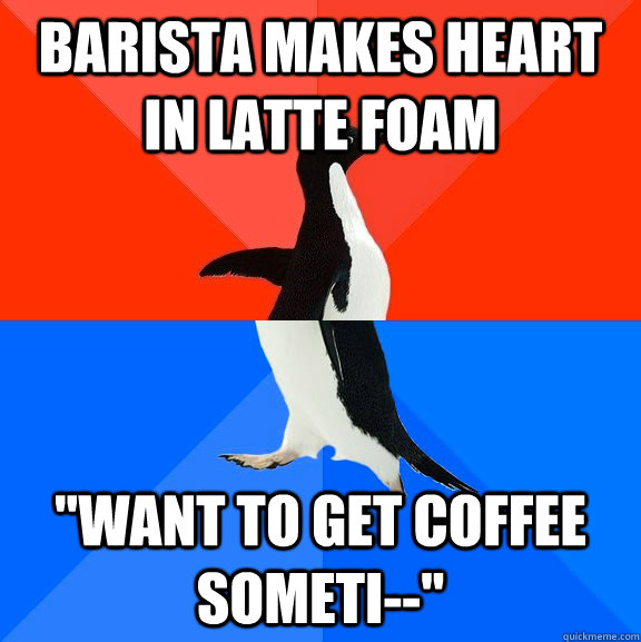 Barista makes heart in latte foam 