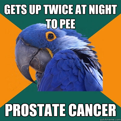 Gets up twice at night to pee prostate cancer  Paranoid Parrot