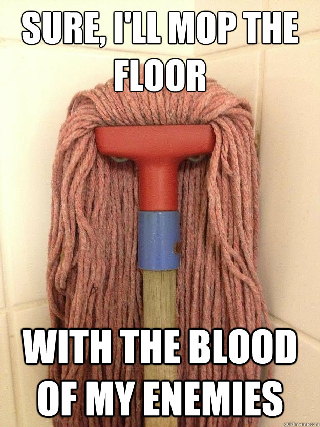 Sure, I'll mop the floor with the blood of my enemies  Insanity Mop