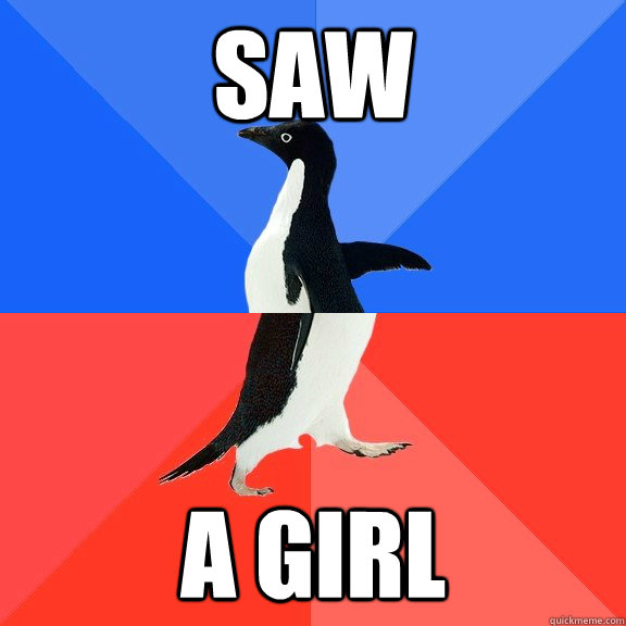 SAW A GIRL  Socially Awkward Awesome Penguin