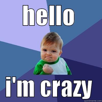 HELLO I'M CRAZY Success Kid