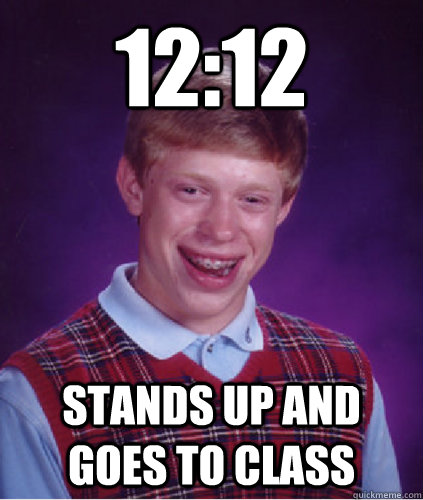 12:12 Stands up and goes to class - 12:12 Stands up and goes to class  Simon