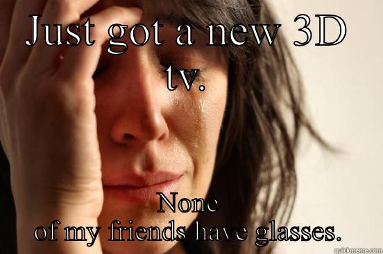 JUST GOT A NEW 3D TV. NONE OF MY FRIENDS HAVE GLASSES. First World Problems