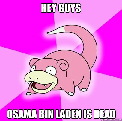 Hey guys Osama Bin Laden is dead  Slowpoke