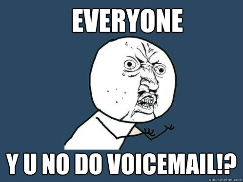 Everyone y u no do voicemail!?  Y U No