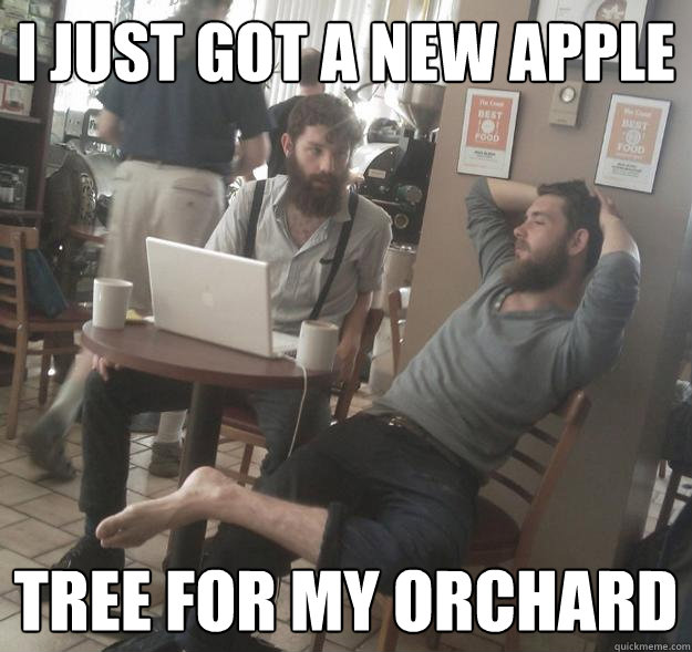 i just got a new apple tree for my orchard  Amish Hipsters