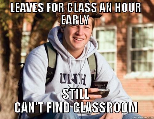 LEAVES FOR CLASS AN HOUR EARLY  STILL CAN'T FIND CLASSROOM College Freshman