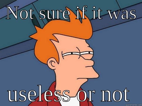  NOT SURE IF IT WAS  USELESS OR NOT Futurama Fry
