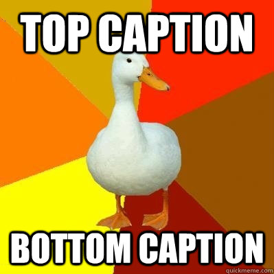 top caption bottom caption  Tech Impaired Duck