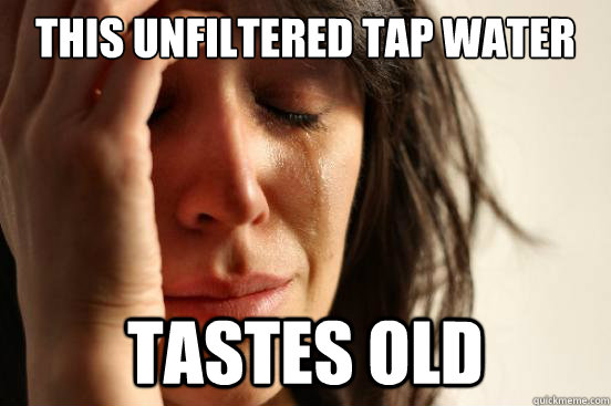 this unfiltered tap water tastes old  First World Problems