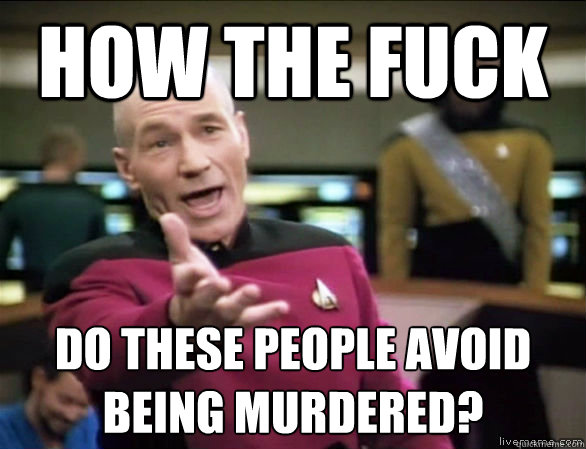 how the fuck do these people avoid being murdered?  Annoyed Picard HD