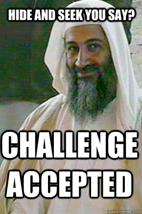 Hide and seek you say? Challenge Accepted - Hide and seek you say? Challenge Accepted  Good Guy Osama