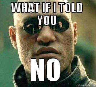 WHAT IF I TOLD YOU NO Matrix Morpheus