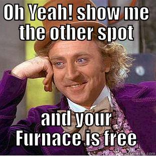OH YEAH! SHOW ME THE OTHER SPOT AND YOUR FURNACE IS FREE Condescending Wonka