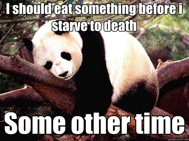 I should eat something before i starve to death Some other time  Procrastination Panda