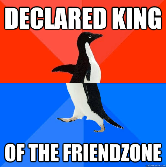 Declared King Of the friendzone  Socially Awesome Awkward Penguin