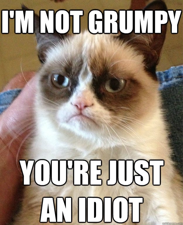 i'm not grumpy you're just an idiot  Grumpy Cat