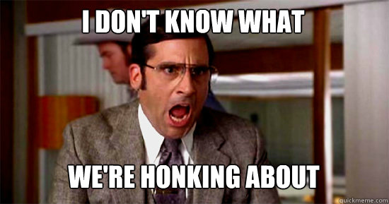 I DON'T KNOW WHAT
 WE'RE HONKING ABOUT - I DON'T KNOW WHAT
 WE'RE HONKING ABOUT  Brick Tamland Rioting