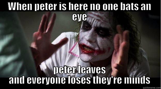 The Majestic Imagination Of Peter Fresco - WHEN PETER IS HERE NO ONE BATS AN EYE PETER LEAVES AND EVERYONE LOSES THEY'RE MINDS Joker Mind Loss