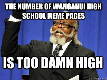 The number of wanganui high school meme pages is too damn high - The number of wanganui high school meme pages is too damn high  Its too damn high