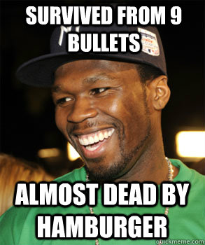 SURVIVED FROM 9 BULLETS ALMOST DEAD BY HAMBURGER  