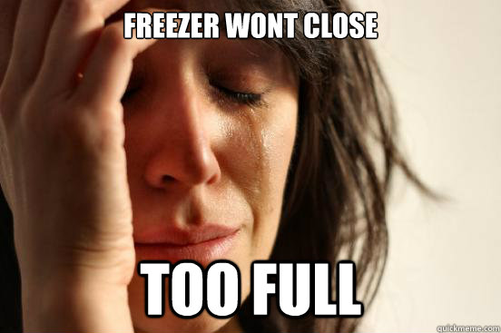 Freezer wont close too full  First World Problems