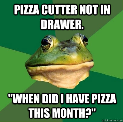 Pizza cutter not in drawer. 