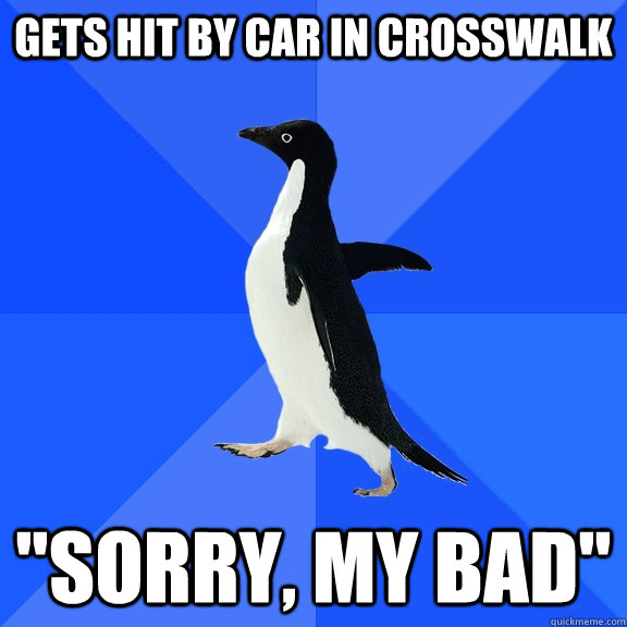 Gets hit by car in crosswalk 