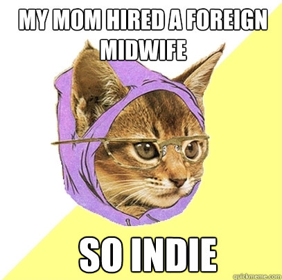 my mom hired a foreign midwife  so indie  Hipster Kitty