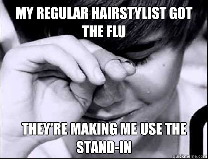 My regular hairstylist got the flu they're making me use the stand-in - My regular hairstylist got the flu they're making me use the stand-in  Misc